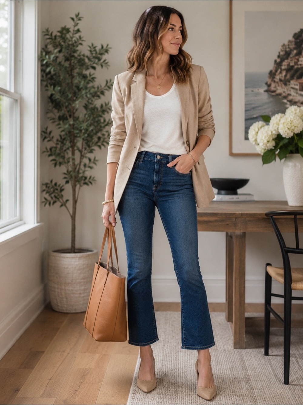 FRAME Le Crop Mini Boot Jeans 29 Blue Mid Rise Stretch Crop Flare Denim